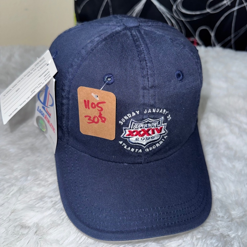 Logo Athletic Hat Mens OSFA Navy Blue New Super Bowl XXXIV 2000 Atlanta Cap
